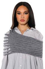 ONE SHOULDER RIB KNIT LAYERING TUBE TOP