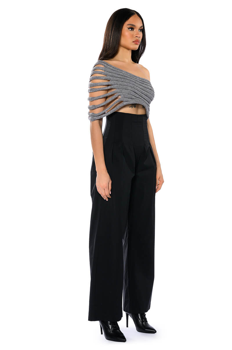 ONE SHOULDER RIB KNIT LAYERING TUBE TOP