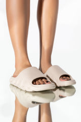 ONLY IN MY DREAMS FLAT SANDAL IN TAUPE