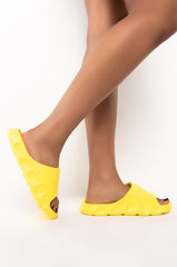 ONLY IN MY DREAMS FLAT SANDAL IN YELLOW