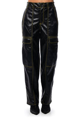 CASSIE CARGO FAUX LEATHER PANT