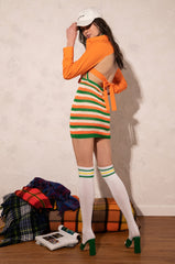 FRONT OF THE LINE TIE BACK CROPPED POPLIN BLOUSE