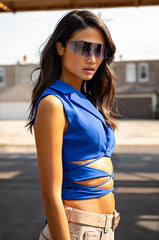 OPEN CONCEPT TIE FRONT VEST