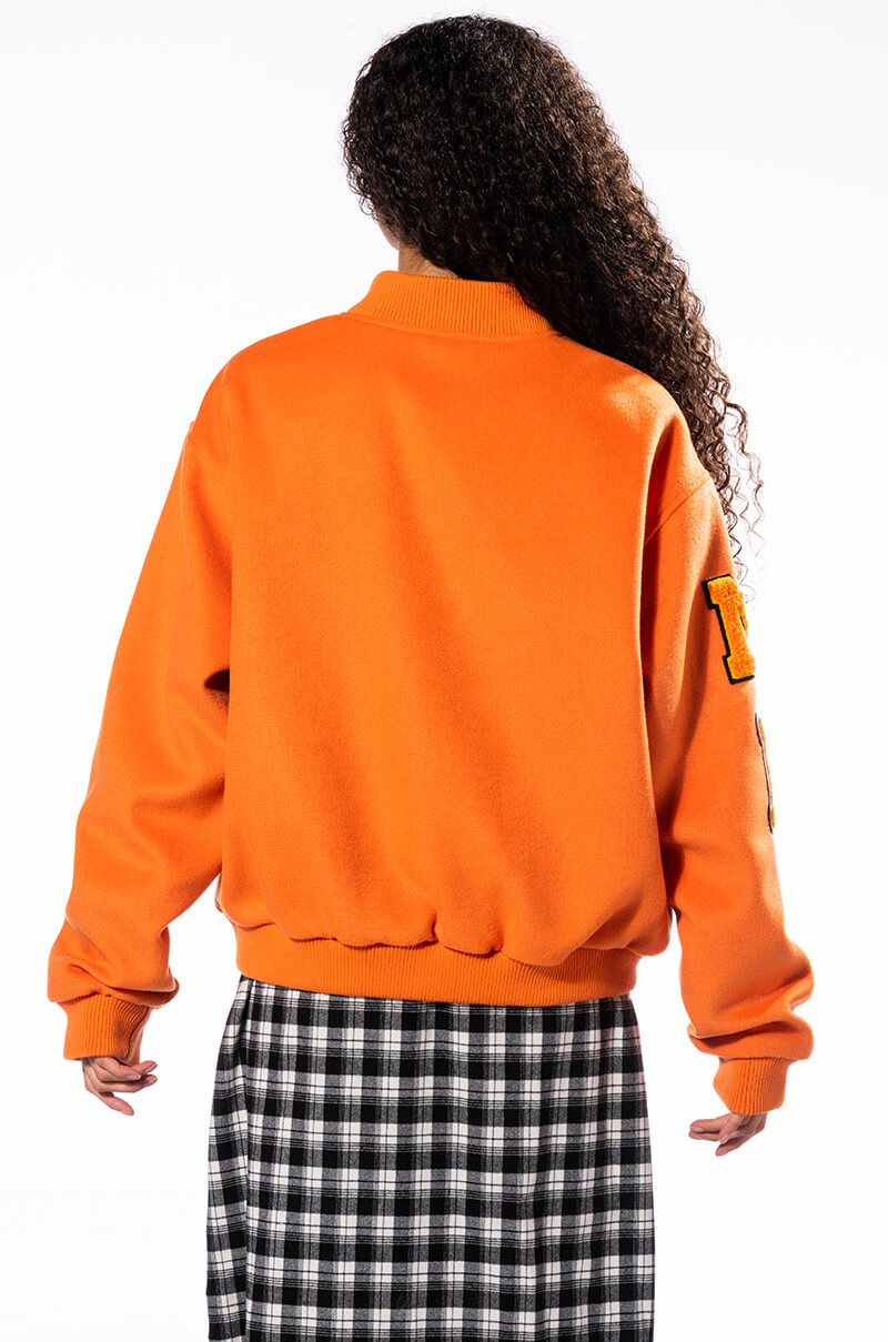 ORANGE YOU HAPPY VARSITY BOMBER