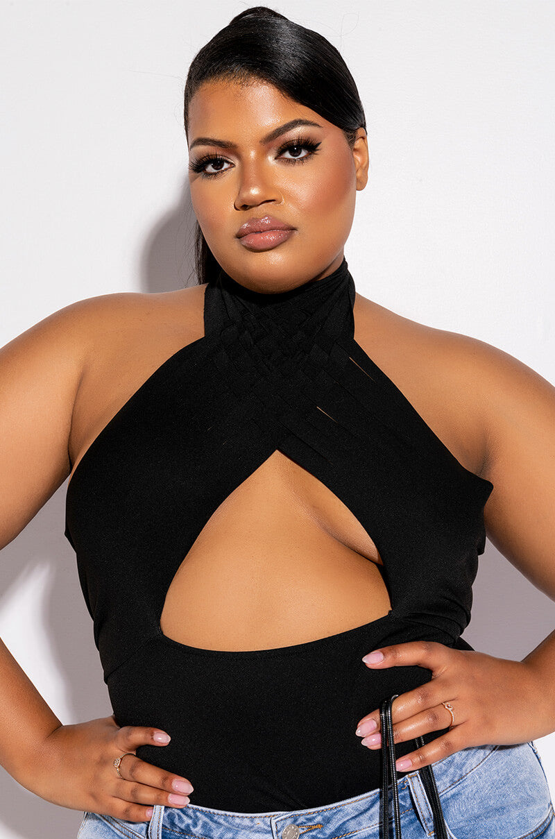 OTW STRAPPY SLEEVELESS HALTER BODYSUIT