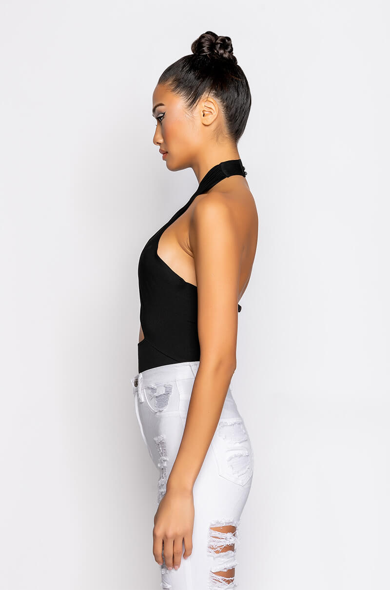 OTW STRAPPY SLEEVELESS HALTER BODYSUIT