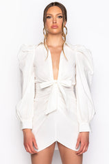 OUT OF MY WAY SLEEVE DETAIL MINI DRESS