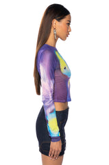 OUT OF THIS WORLD LONG SLEEVE MESH BODYSUIT
