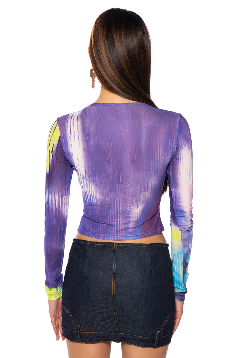 OUT OF THIS WORLD LONG SLEEVE MESH BODYSUIT