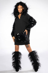 OVER THE TOP HOODED DRESS