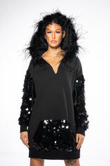 OVER THE TOP HOODED DRESS