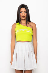 OWN IT ASYMMETRICAL CROP TANK TOP