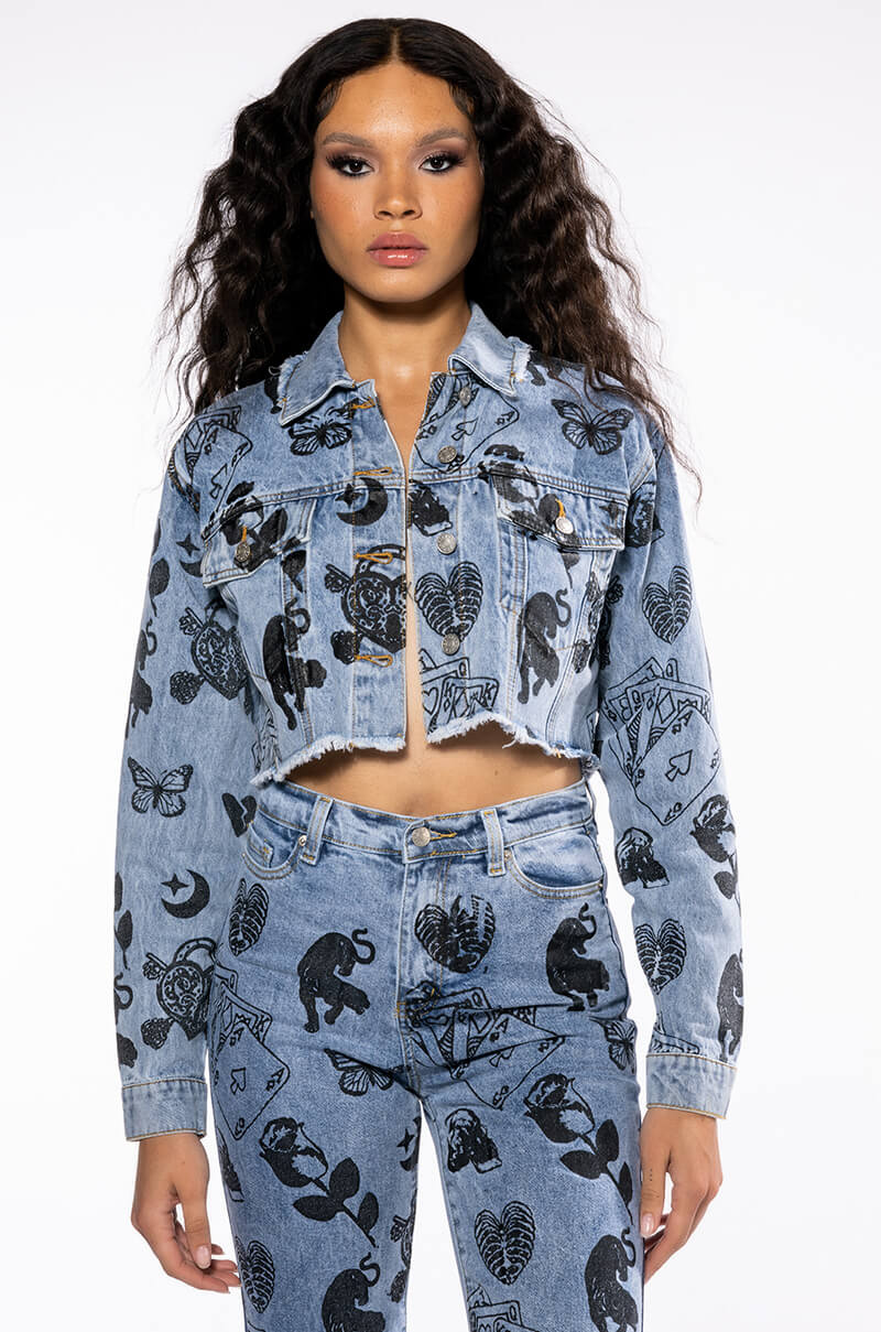 PAINTED TATTOO DENIM JACKET