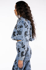 PAINTED TATTOO DENIM JACKET