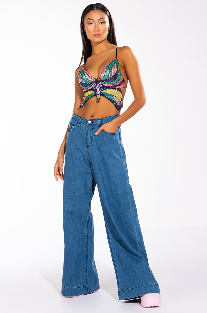 PANDORA BUTTERFLY SEQUIN TOP