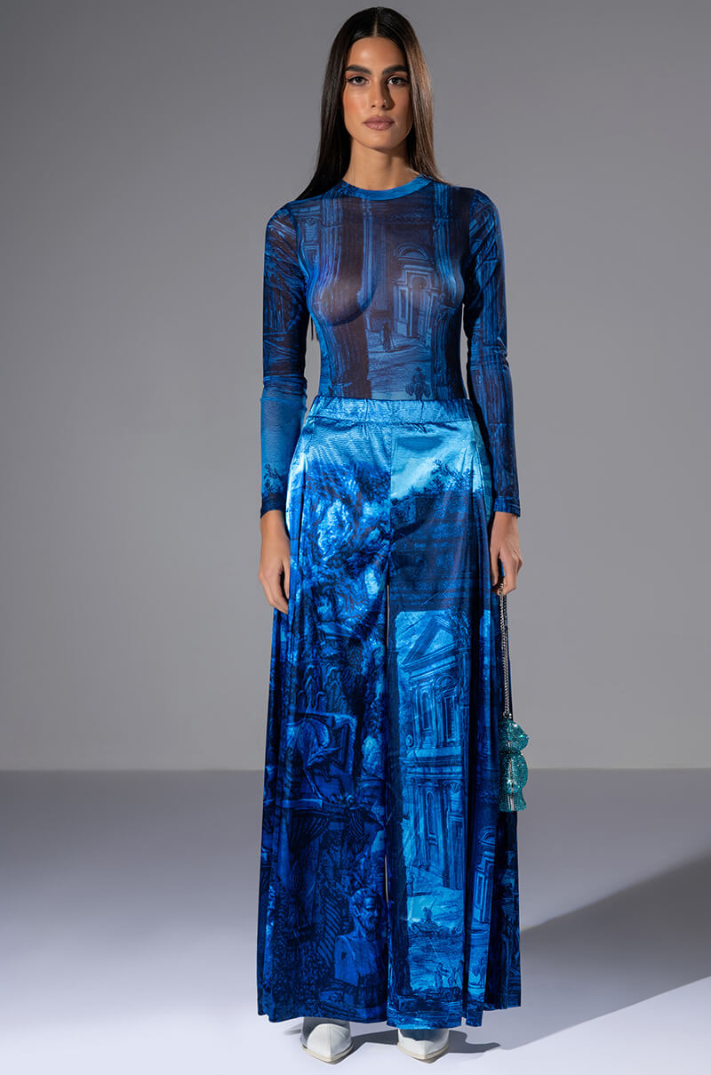 PARADISE ABSTRACT WIDE LEG PANT