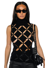 PARALLEL DIMENSION SLEEVELESS TURTLENECK