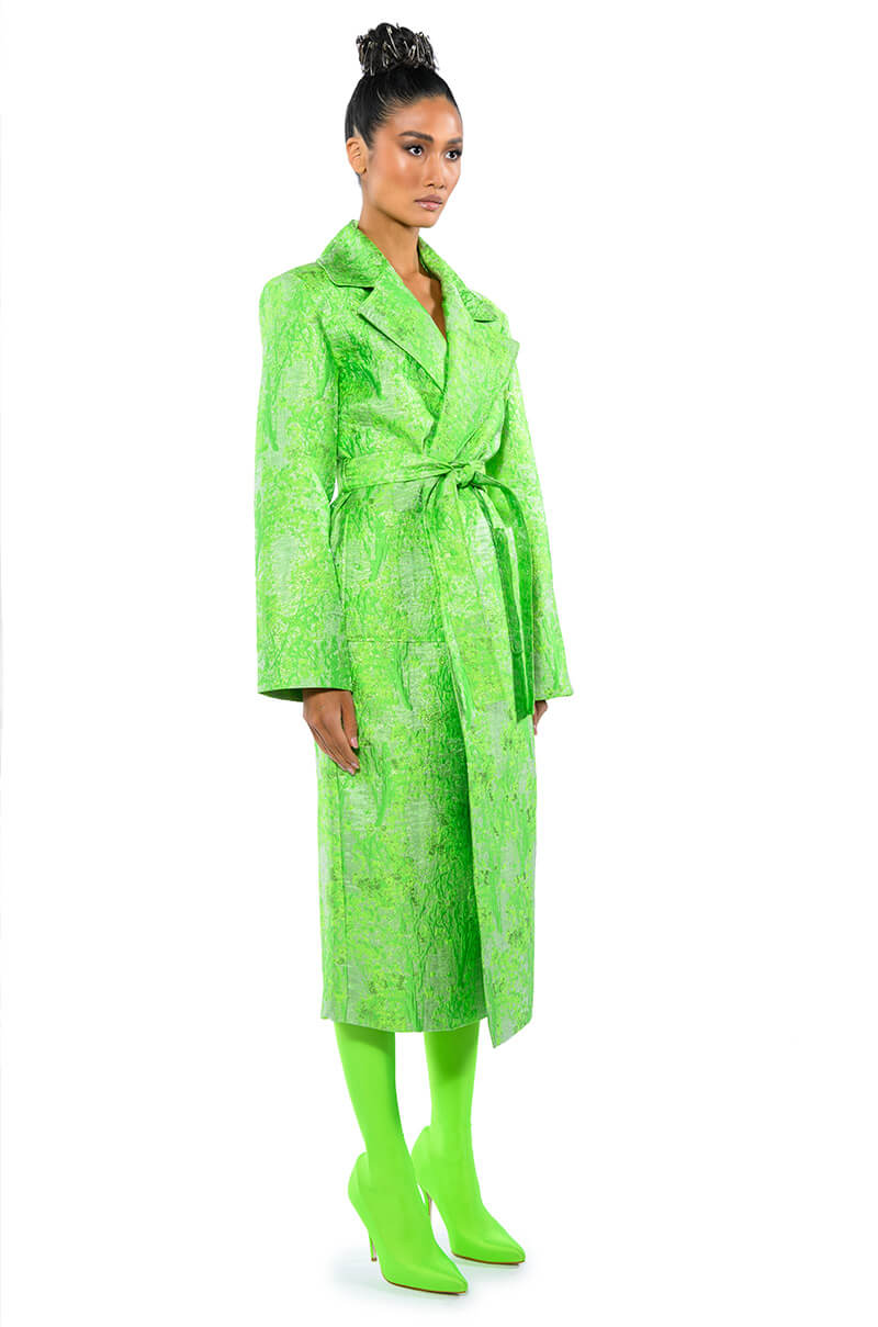 PARIS FASHION WEEK TAPESTRY TRENCH COAT