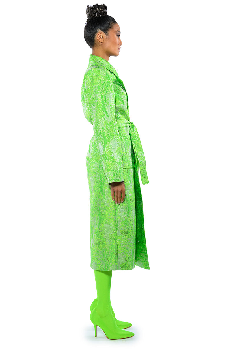 PARIS FASHION WEEK TAPESTRY TRENCH COAT