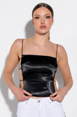 PASSIONE SATIN OPEN SIDE TOP