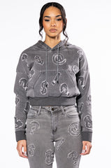 PATCH DETAIL SOFT DENIM HOODIE
