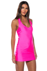 PAXTON DISCO HALTER NECK BODYCON MINI DRESS