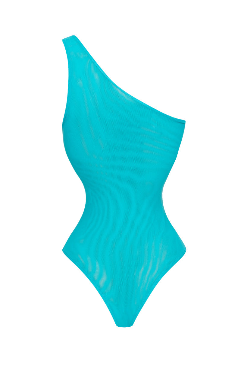 NOT THAT DEEP ONE SHOULDER MESH BODYSUIT