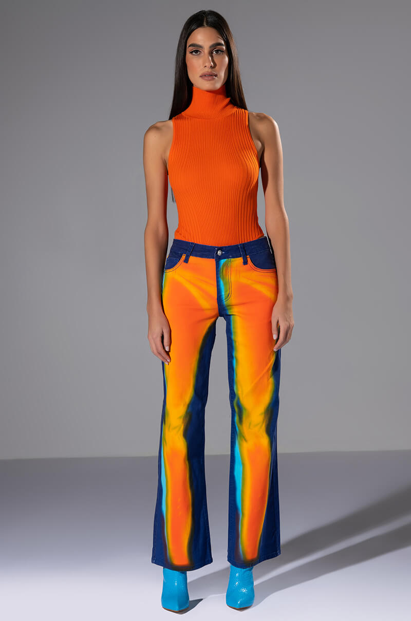 PAXTON SLEEVELESS TURTLENECK RIB BODYSUIT
