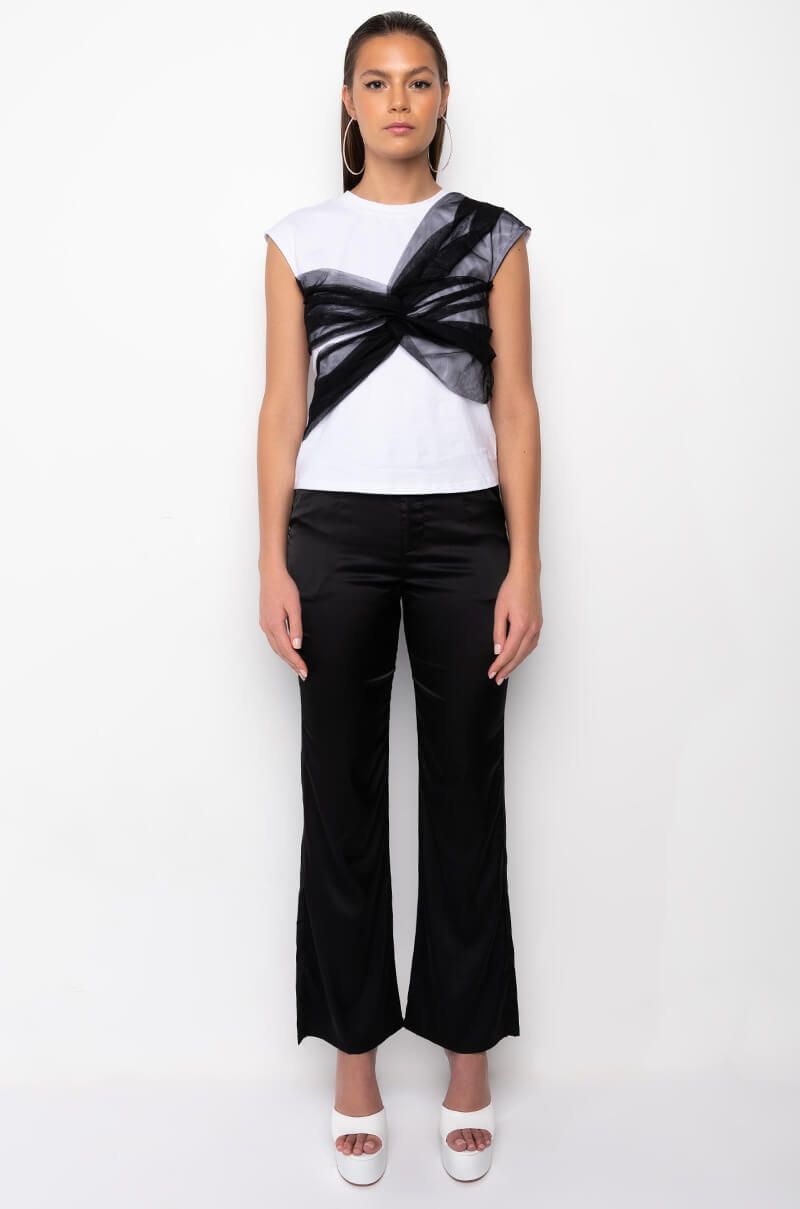PEACE OF MIND MESH DETAIL T SHIRT