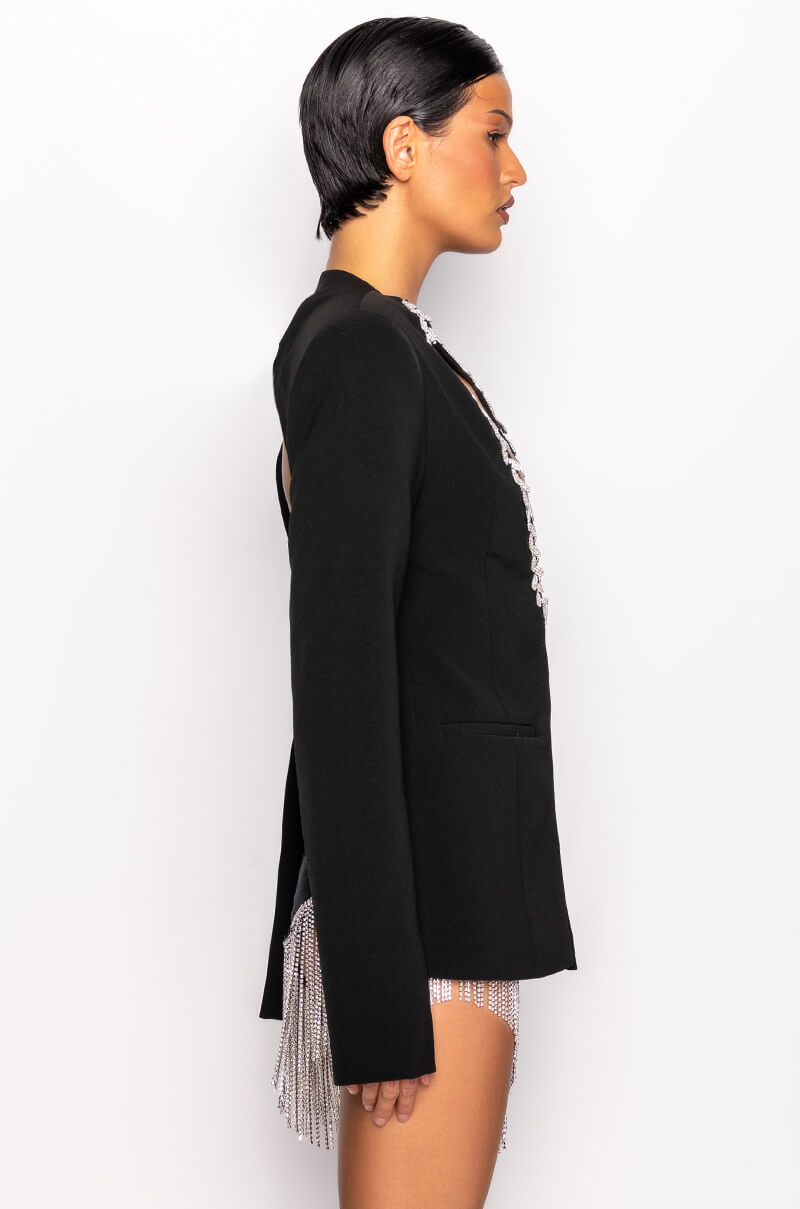 PEEK A BOO RHINESTONE ACCENT BLAZER