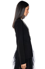 PEEK A BOO RHINESTONE ACCENT BLAZER