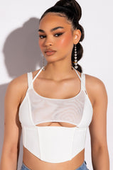 PEEKABOO MESH BANDAGE TOP
