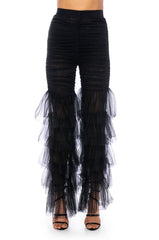 SAMMIE CINCHED MESH FLARE LEG PANT