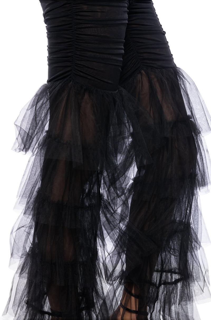 SAMMIE CINCHED MESH FLARE LEG PANT