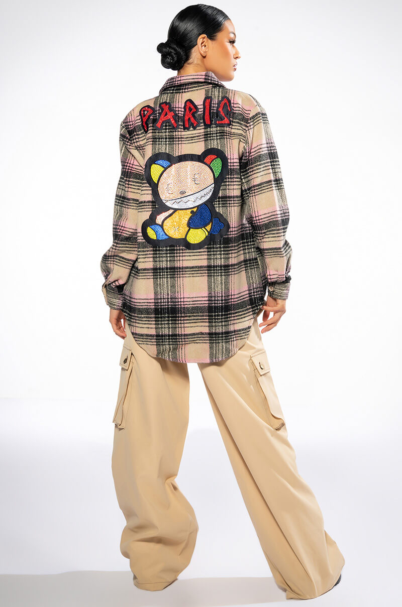 PETIT A PETIT EMBELLISHED PATCH BUTTON DOWN