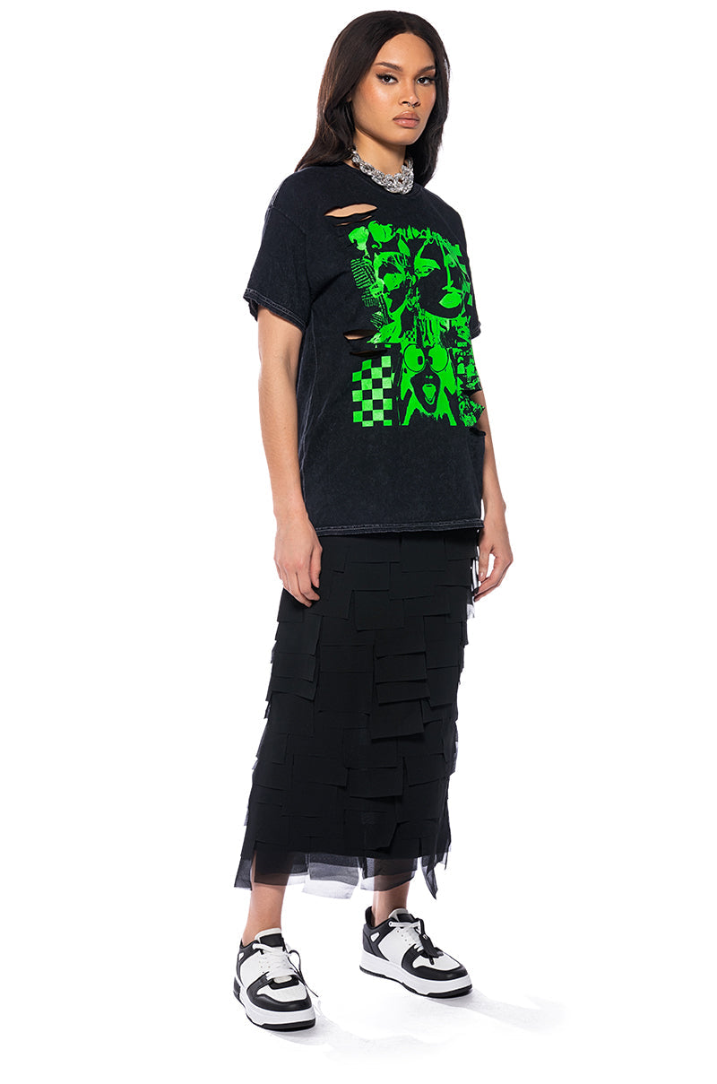 PETRA CUTOUT MIDI SKIRT