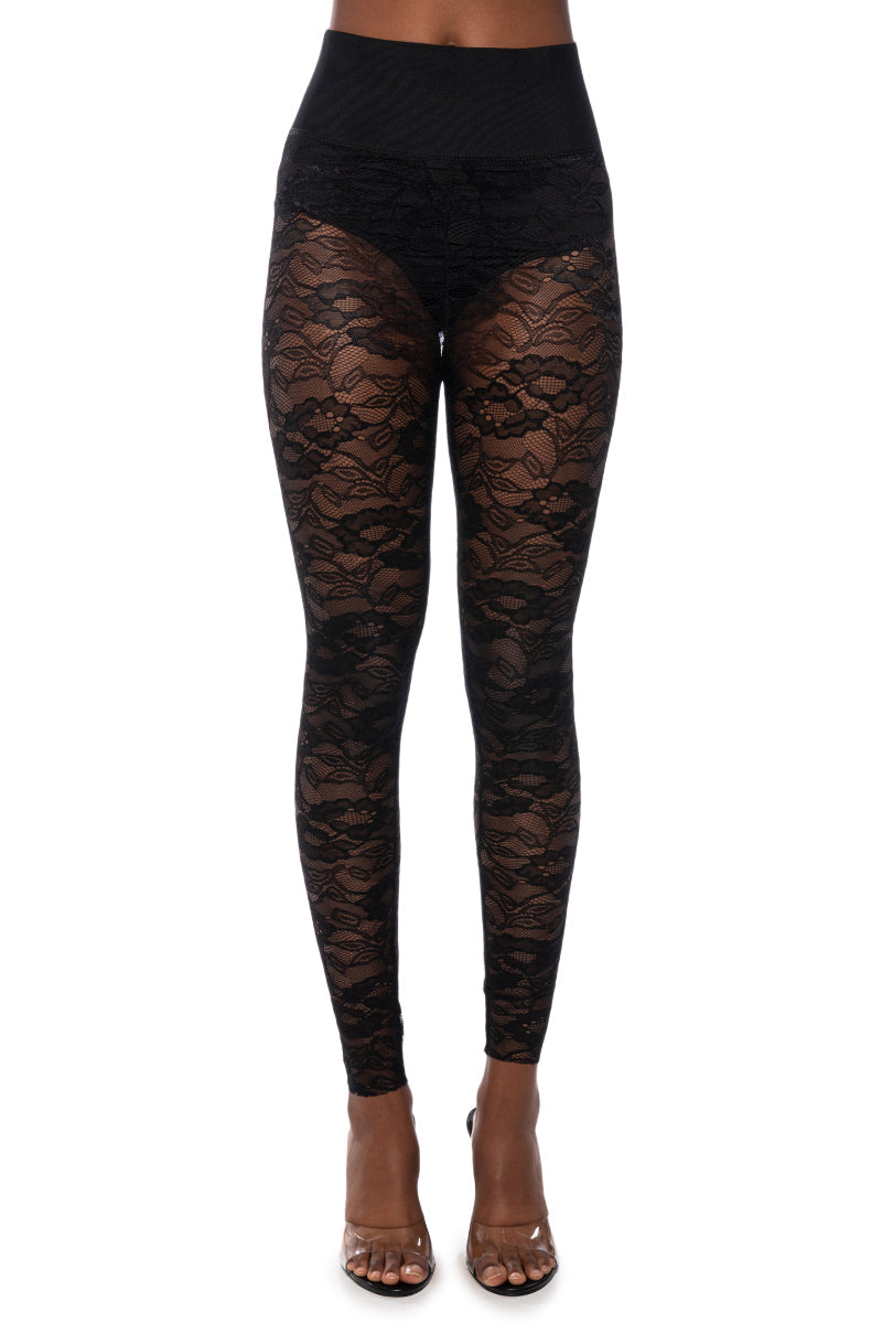 PHOENIX STRETCH LACE LEGGING IN BLACK