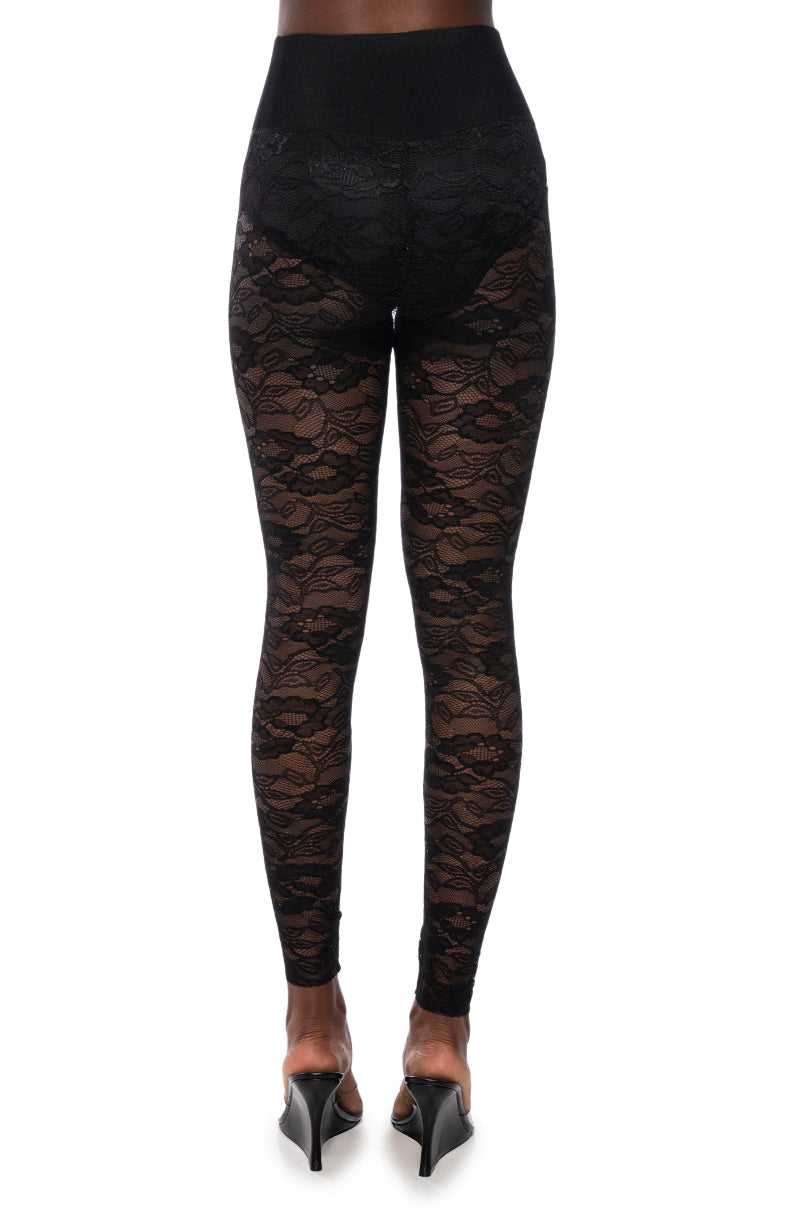 PHOENIX STRETCH LACE LEGGING IN BLACK