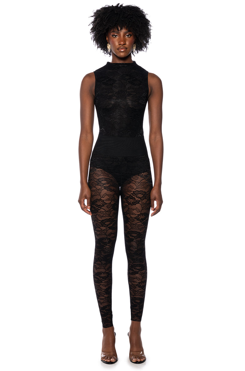 PHOENIX STRETCH LACE LEGGING IN BLACK