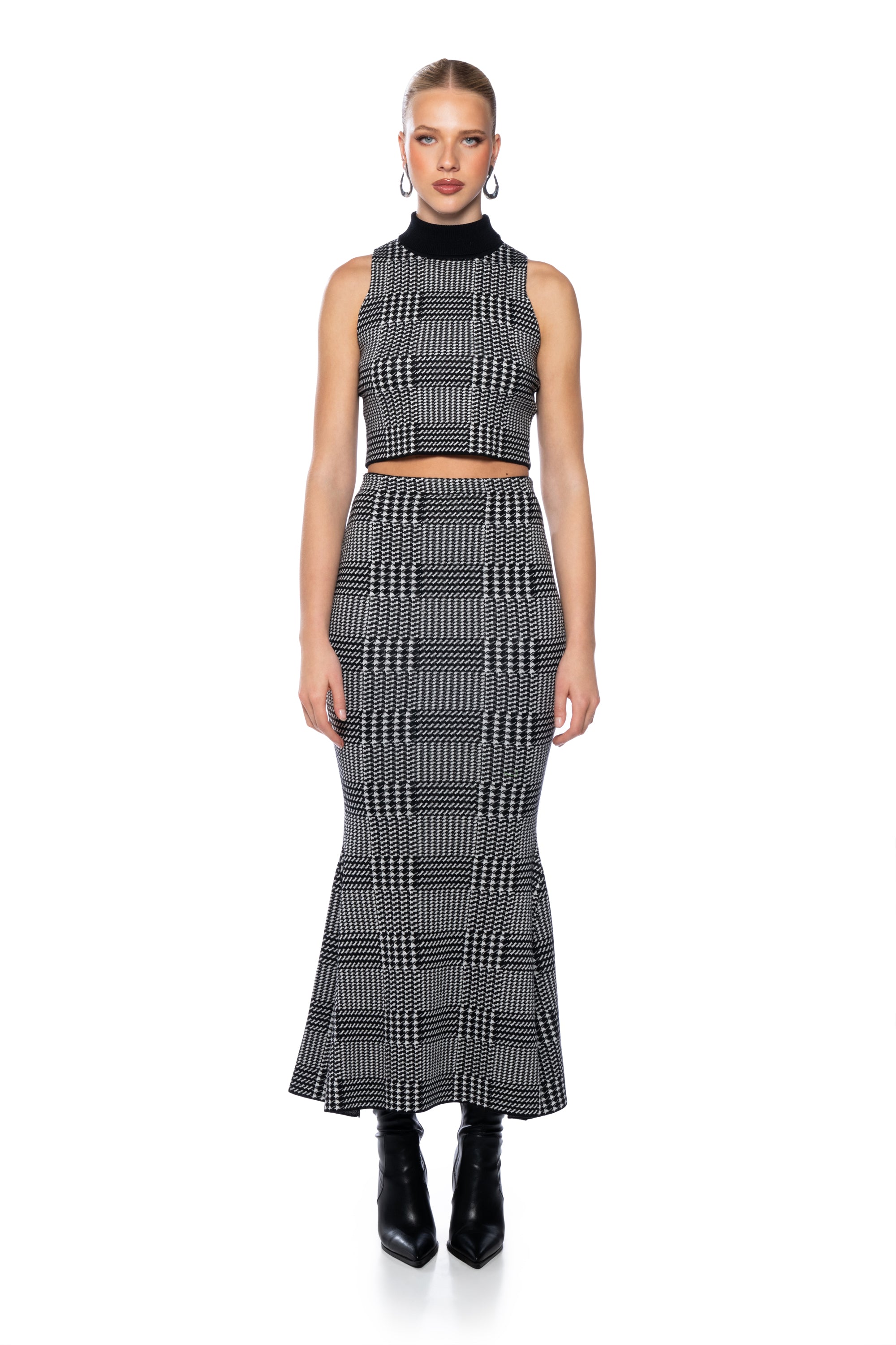 PLAID ABOUT YOU KNIT MERMAID MAXI SKIRT