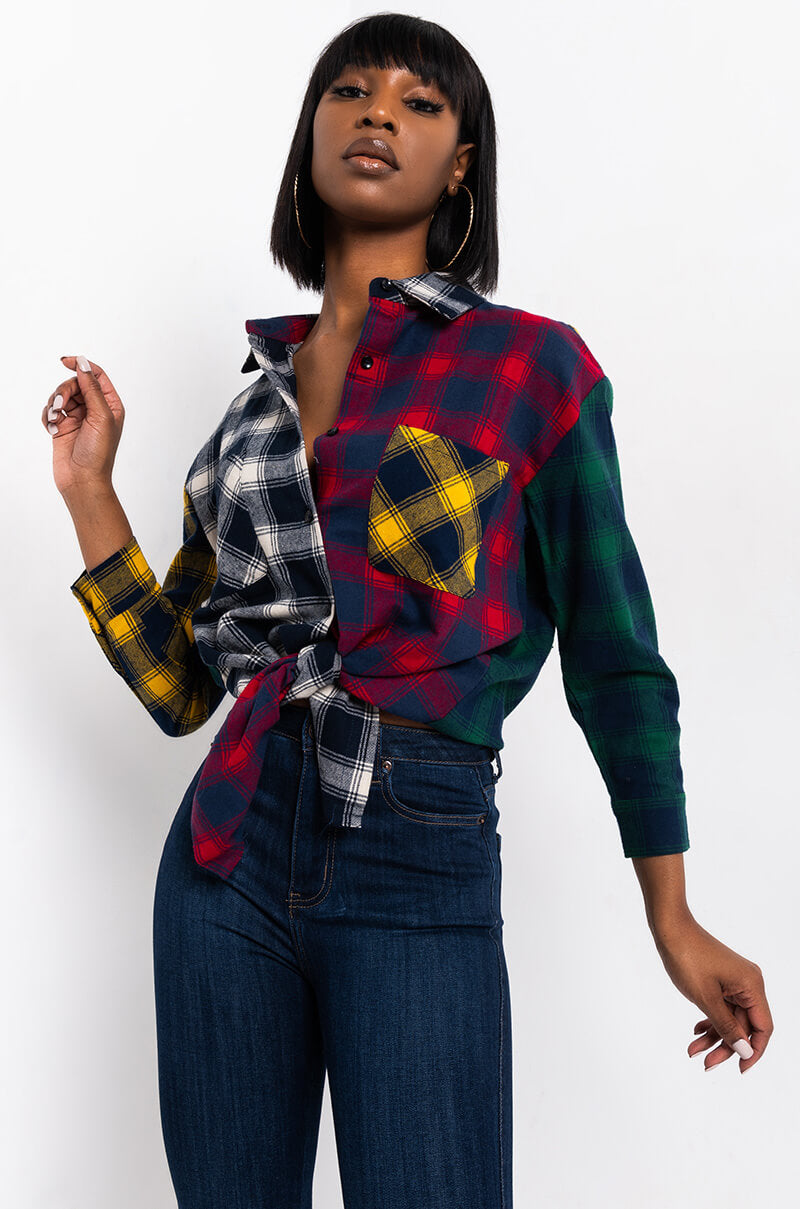 MARIANNA MULTI COLORED PLAID SHIRT