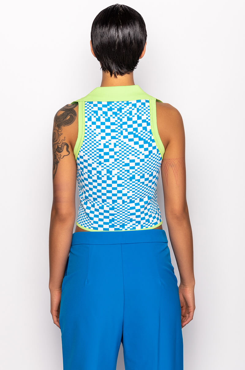 PLAY IT AGAIN CROPPED COLLARED TOP
