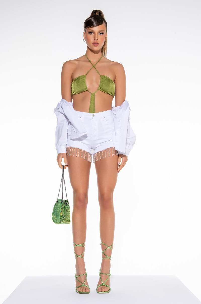 PLAYDATE CUTOUT HALTER BODYSUIT