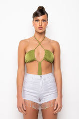 PLAYDATE CUTOUT HALTER BODYSUIT