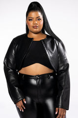 PLUS AZALEA WANG MASTER CROP ANGLE BLAZER