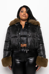 PLUS MAVERICK FAUX FUR PUFFER