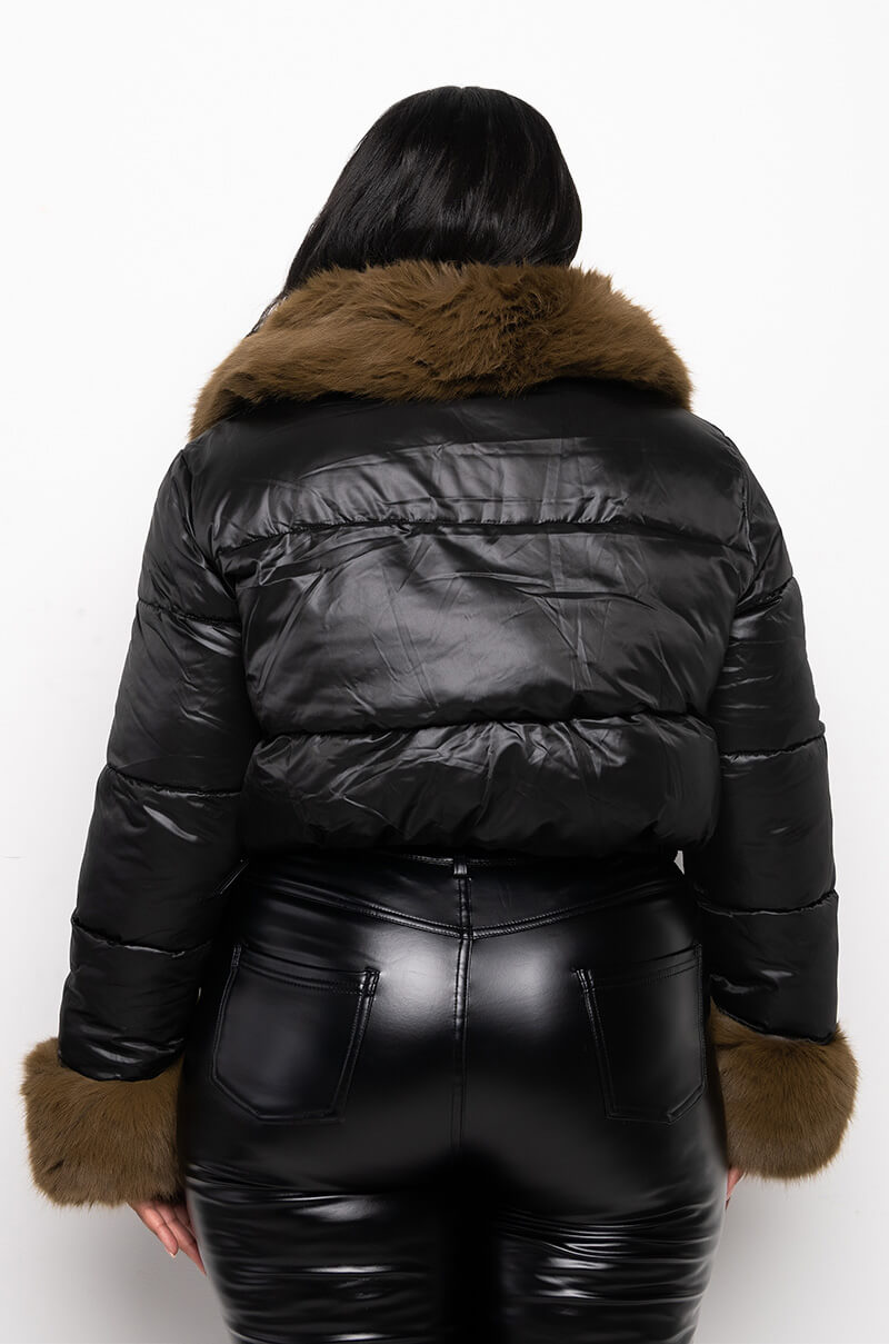 PLUS MAVERICK FAUX FUR PUFFER