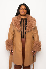 PLUS MOHAIR CAMEL TRENCH
