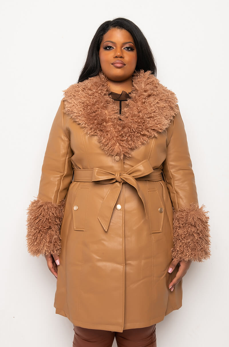 PLUS MOHAIR CAMEL TRENCH