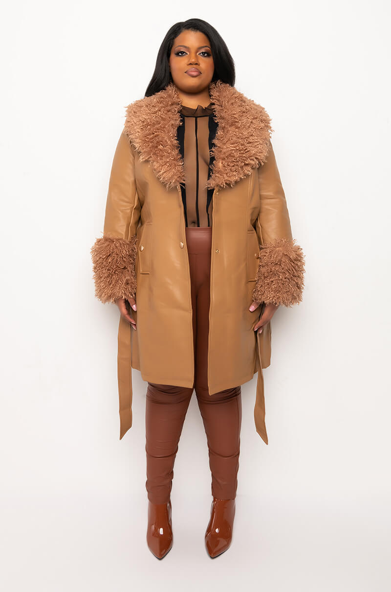 PLUS MOHAIR CAMEL TRENCH
